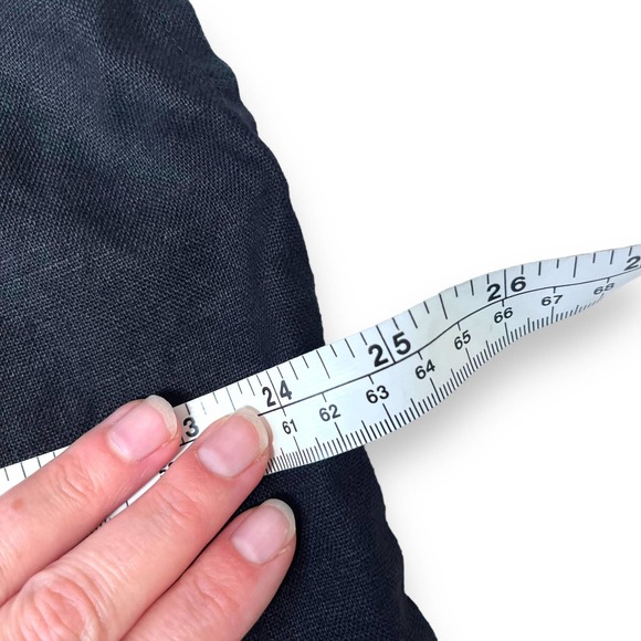 Elegant Black linen Women's Blouse - Picture 7 of 8